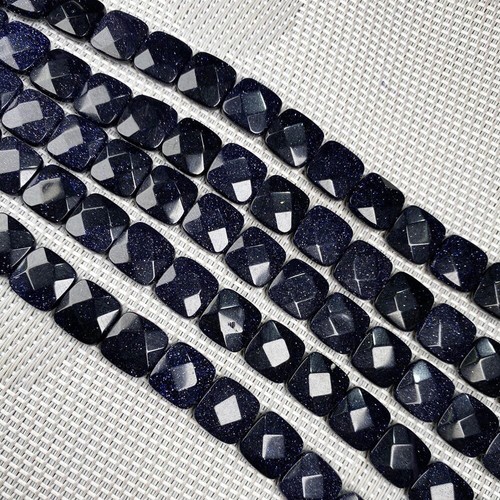 Cuentas sueltas facetadas de piedra preciosa natural forma cuadrada para hacer joyas hágalo usted mismo 15"" - Imagen 31 de 41