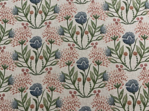 Tapicería ciega cortina lino azul índigo tela trébol Country Fire - Imagen 2 de 7