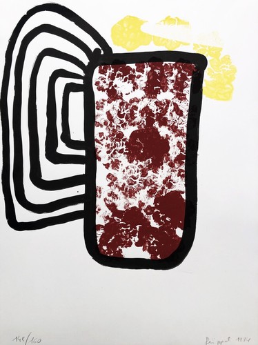 Serigrafía Wolfgang Rüppel 59x42 cm abstracto 148/160 firmado a mano 1994 - Imagen 2 de 5