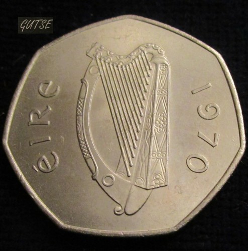 IRELAND, 50 PENCE 1970, WOODCOCK BIRD, UNCIRCULATED. - Picture 2 of 2