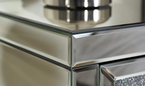 Birlea Anne SET OF 2 Mirrored 2 Drawer Bedside Table with Crystal Handle - Picture 8 of 9