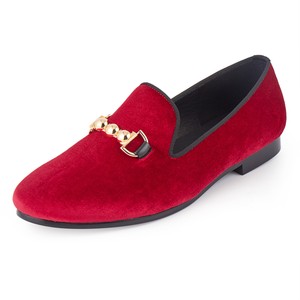 Harpelunde-Men-Flat-Shoes-New-Arrival-Red-Velvet-Loafer-Slippers-Size-6-14