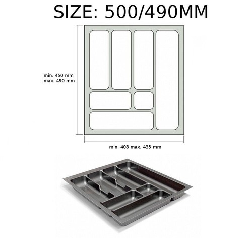 Cutlery Tray Inserts For Kitchen Drawers, Grey or White Sizes 230-930 Quality - Picture 5 of 16