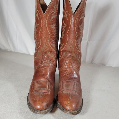 Lucchese 2000 T3021R4 Men's Brown Leather Western Cowboy Boots Size 9.5 B EUC - Picture 13 of 22