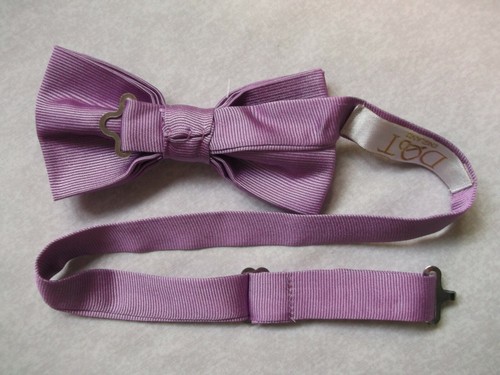 Bow Tie MENS New Dickie Adjustable Bowtie Ribbed Purple Mauve - Picture 10 of 10