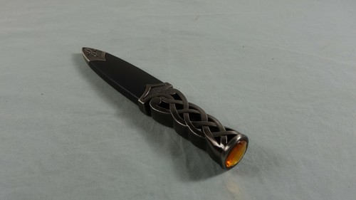 9" BODA ESCOCESA MEDIEVAL HIGHLAND CELTA SGIAN DUBH CUCHILLO DAGA Y VAINA - Imagen 29 de 61