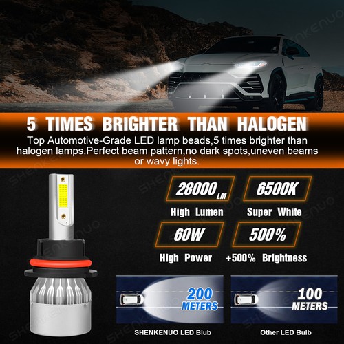 6000K Faro Luces Fuertes Para Auto Coche Luz Carro Bombillas 9007 LED SUPER Blanco - Imagen 9 de 10