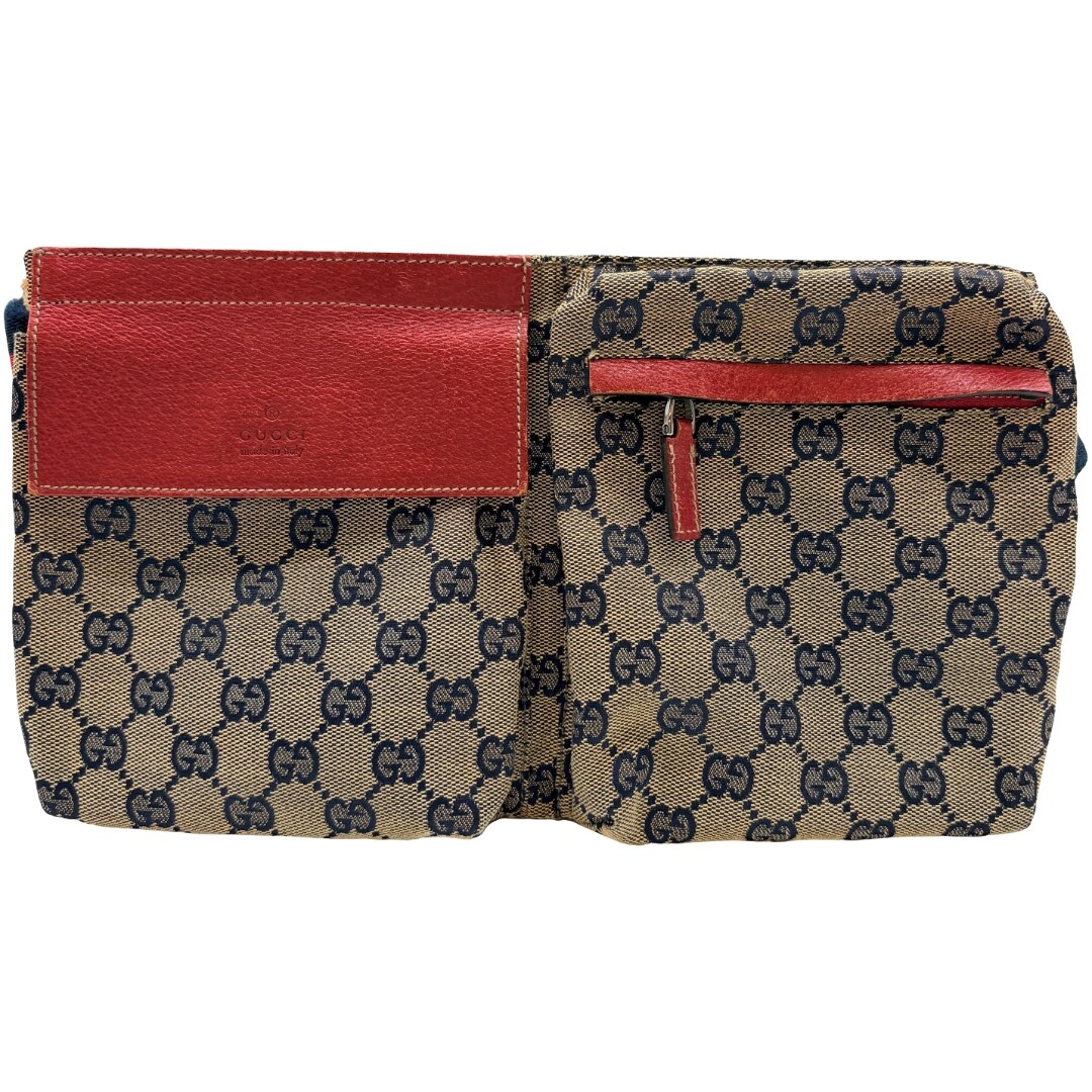 Authentic GUCCI GG Canvas Belt Bag & Fanny Pack 28566 Gray