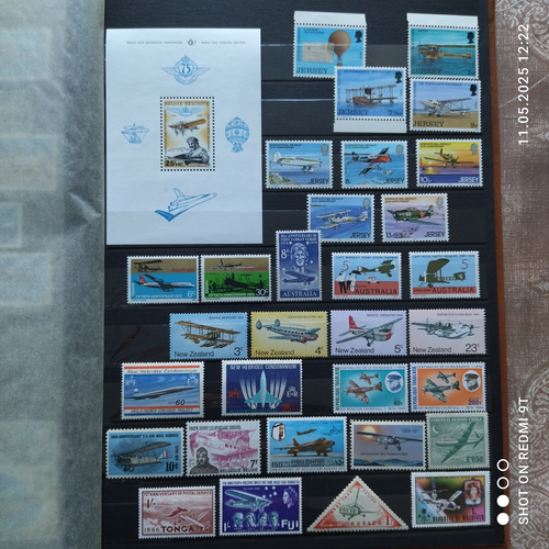Stamp stock book. Album of worldwide stamps. Ships, boats, aviation, planes. MNH - 第 15/16 張圖片