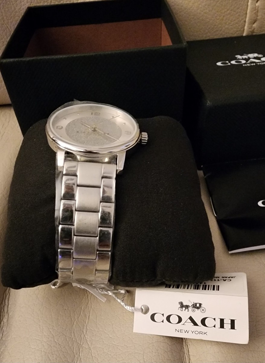 COACH Grand Quartz 36MM Women's Silver-Tone Watch 14503940 COACH Grand Quartz 36MM Women's Silver-Tone Watch 14503940