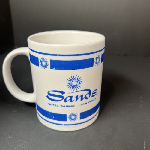 Vintage Sands Hotel Casino Las Vegas Nevada Coffee Mug Cup White Blue 12 oz - Imagen 4 de 7