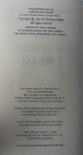An American Dream by Norman Mailer. 1965 Book Club Edition Hardback. - Picture 8 of 12