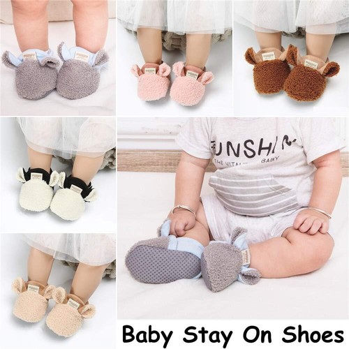 Infant Baby Boys Girls Slipper Stay On Non Slip Soft Sole Newborn Booties Tod... - Picture 6 of 7