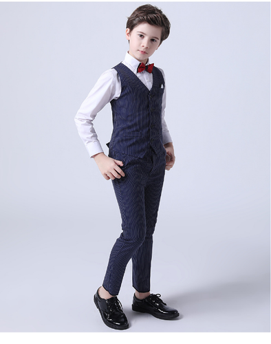 Boys Wedding Suit Kids Birthday Vest Pants 2PCS Formal Suit Party Ceremony Suit - Picture 14 of 24