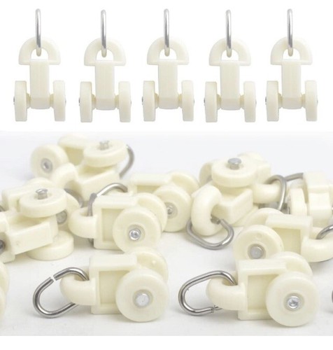 Kuasting Curtain Track Twin Wheeled Ceiling Carriers 100 Pack - Picture 1 of 5