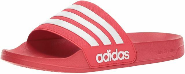 adidas Adilette Men's Shower Slides - Scarlet/White/Scarlet, US 11 ... adidas Adilette Men's Shower Slides - Scarlet/White/Scarlet, US 11 ...