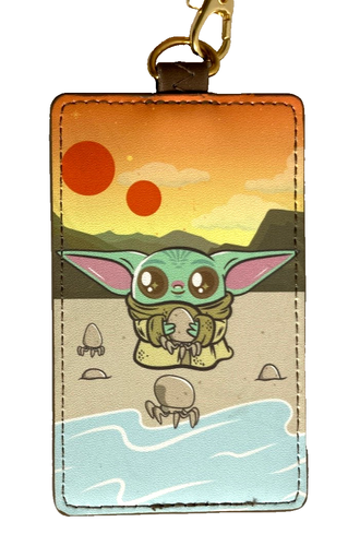 2024 Loungefly C2E2 Disney STAR WARS•MANDALORIAN Grogu Lanyard with Card Holder - Picture 2 of 7