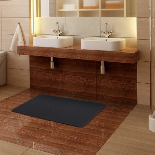 Padded Kitchen Entrance Mat 44X120Cm Grey Herringbone Pvc Reversible Non Slip - Picture 2 of 5