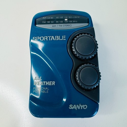 SANYO Sportable Walkman Radio Blue Vintage Retro All Weather - Picture 7 of 7