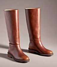 Nwt Anthropologie Silent D Rider Knee High Riding Boots Shoe Brown Leather 40 9m
