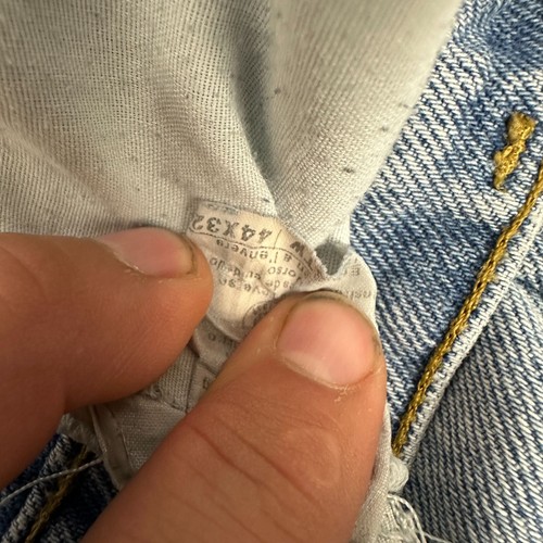 Vintage Carhartt Mens Work Jeans Size 44x32 Blue Denim Distressed Rugged - Picture 4 of 5