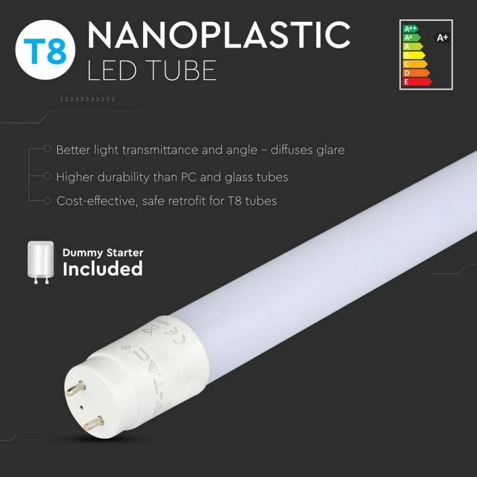 TUBO NEON LED V-Tac Tubo G13 T8 60 90 120 150 cm LUCE CALDA NATURALE FREDDA 5PZ - Immagine 3 di 4