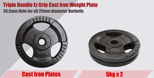 Standard Cast Iron Hammertone Weight Plate - 1.25kg - 25kg Weight Set Home Gym - Picture 14 of 19