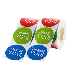 2 Rolls Thank You Sticker Gift Label Sticker Food Bag Sealing Sticker