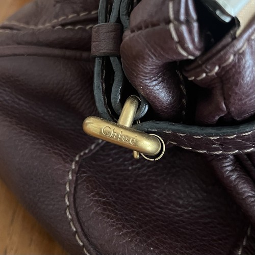 Chloe Paddington Leather Hand Bag Bordeaux Burgundy Medium Padlock Key Vintage - 第 7/19 張圖片