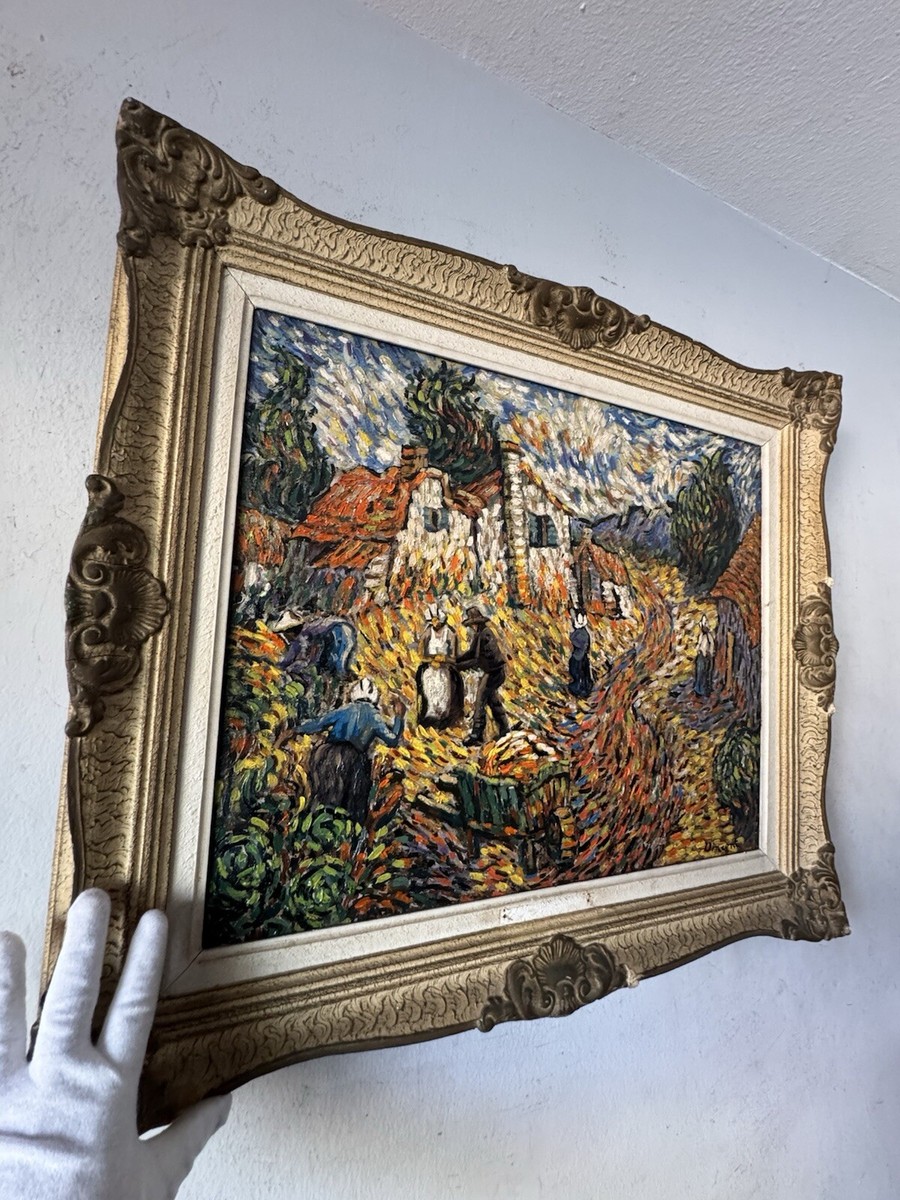 VINCENT VAN GOGH ANTIQUE DUTCH LANDSCAPE OIL PAINTING OLD