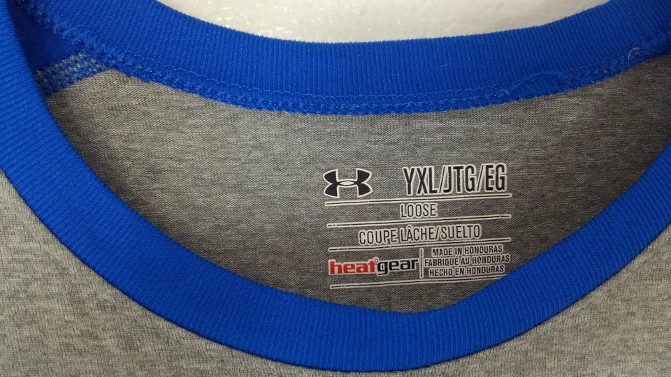 YXL Under Armour Heatgear бейсбол свободный длинным рукавом красный синий серый легкий - Изображение 3 из 4