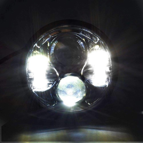 Chrome 5 3/4" 5.75 LED Headlight for Harley Sportster XL 883 1200 Dyna Softail - Picture 5 of 6