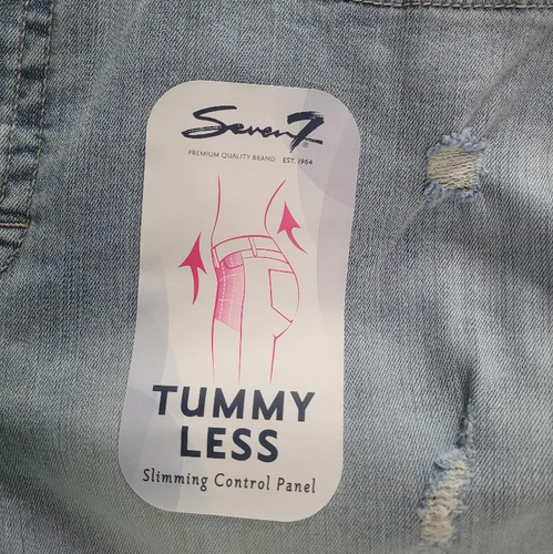 Seven 7 Tummy Less High Rise Skinny Distressed Denim Blue Jeans Women's 16 - Picture 10 of 13