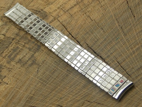 Vintage Stainless Steel Scissor Expansion 16mm Unused Watch Band NOS Bracelet - Picture 2 of 3
