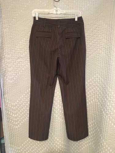 Worthington Women's Petite Stretch Brown Striped Pants - 6 Petite - Picture 4 of 5