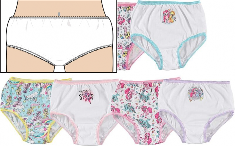 My Little Pony Girls Panties Size 6 Set of 7 Underwear for sale