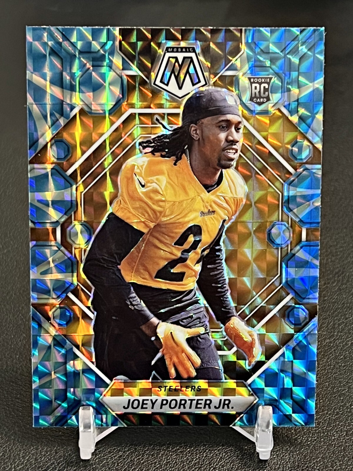 2023 Mosaic Football Blue Reactive Prizm Joey Porter Jr. Steelers Rookie RC #335