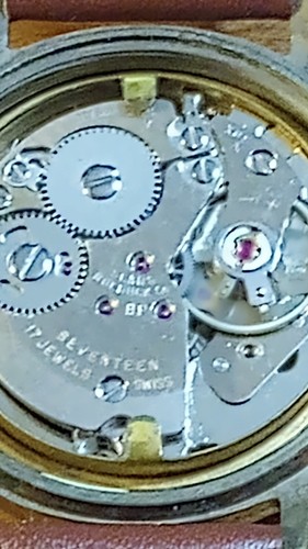 Vintage 1950-60er Jahre Orvin 17J Herrenuhr, läuft gerade gewartet neues Kristall/Leder H - Bild 13 von 14