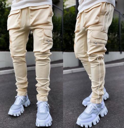 Men's Reflective Trousers Cargo Jogger Casual Streetwear Long Pants with Pockets - Bild 10 von 12