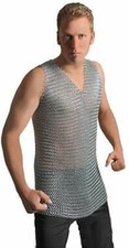 New Aluminium Chainmail Shirt Aluminum Sleeveless Chain Mail Haubergeon Costume
