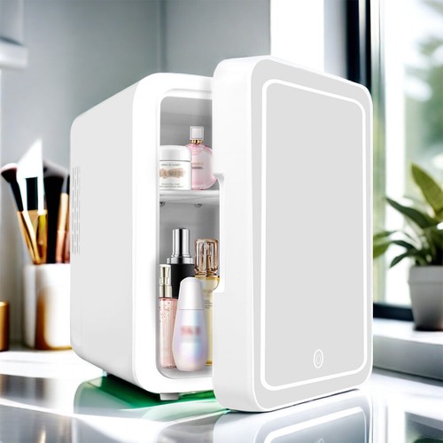 Mini Nevera 4L con Luz Espejo Enfriador Calentador Mesa Dormitorio Maquillaje Reino Unido# - Imagen 10 de 21