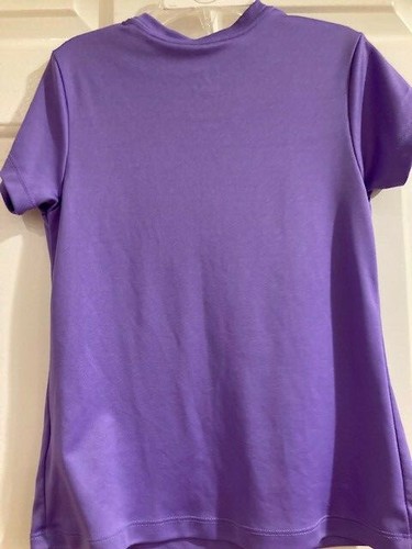 REEBOK SHORT SLEEVE PURPLE SHIRT PRACTICE LIKE A WINNER-GIRL'S SIZE 8-10 (SMALL) - Picture 4 of 4