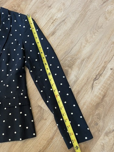 Blazer Madewell Buckley Tailors Azul Marino Lunares Talla 0 Botón Delantero Academia Prep - Imagen 10 de 11