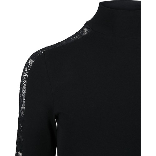 Urban Classics Ladies Lace Striped Longsleeve Pullover Spitze Rollkragen elegant - Picture 5 of 19