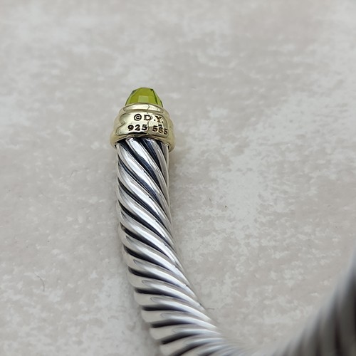 David Yurman Cable Classic Bracelet with Peridot and 14k Gold, 5mm size medium - Picture 4 of 5