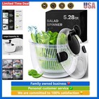 Rotary Handle Lettuce Spinner - Large 5.28 Qt with Locking Lid & Drainage System