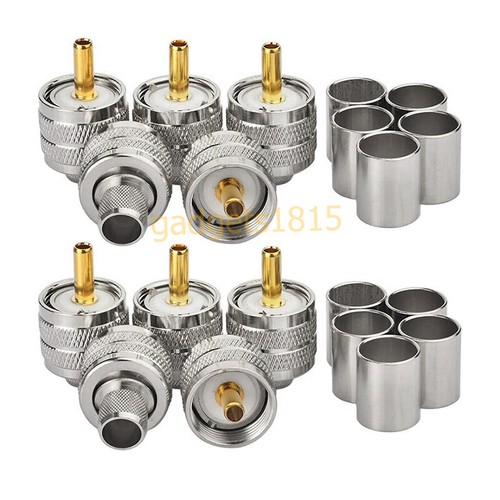2-20 sztuk UHF PL259 Wtyczka Zaciskana Typ RF Koncentryczna Adapter Złącze do RG8 / RG213 / LMR400 - Zdjęcie 11 z 12