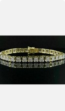 5Ct Moissanite Redonda Hombres Moda Pulsera 14k Oro Amarillo Macizo Baño De Alta