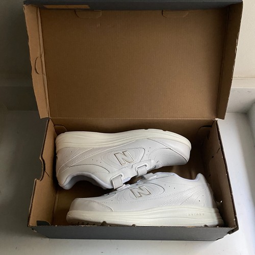 Neu mit Etikett New Balance 577 klassische weiße Damen-Sneaker Leder Größe 10 WW577WT Frühling " - Bild 8 von 12