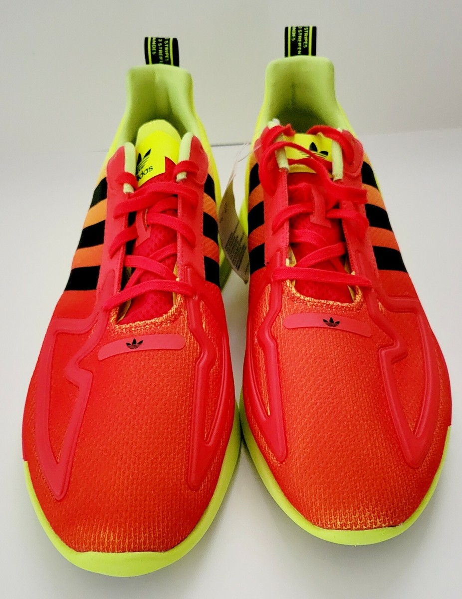 Adidas ZX 2K 4D Flux Solar Yellow Neon Red Shoes Trainers Adidas ZX 2K 4D Flux Solar Yellow Neon Red Shoes Trainers